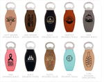 Vegan Leather Magnetic Bottle Opener - CUSTOM PROMOTIONAL ITEMS - Business Logo Promotional Swag - Bulk Personalized Engraved Coaster