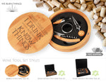 I Drink And I Know Things - WINE TOOL SETS: *Free Shipping* - Custom Engraved 2 and 4 Piece Wine Tool Sets - Vegan Leather and Bamboo Boxes
