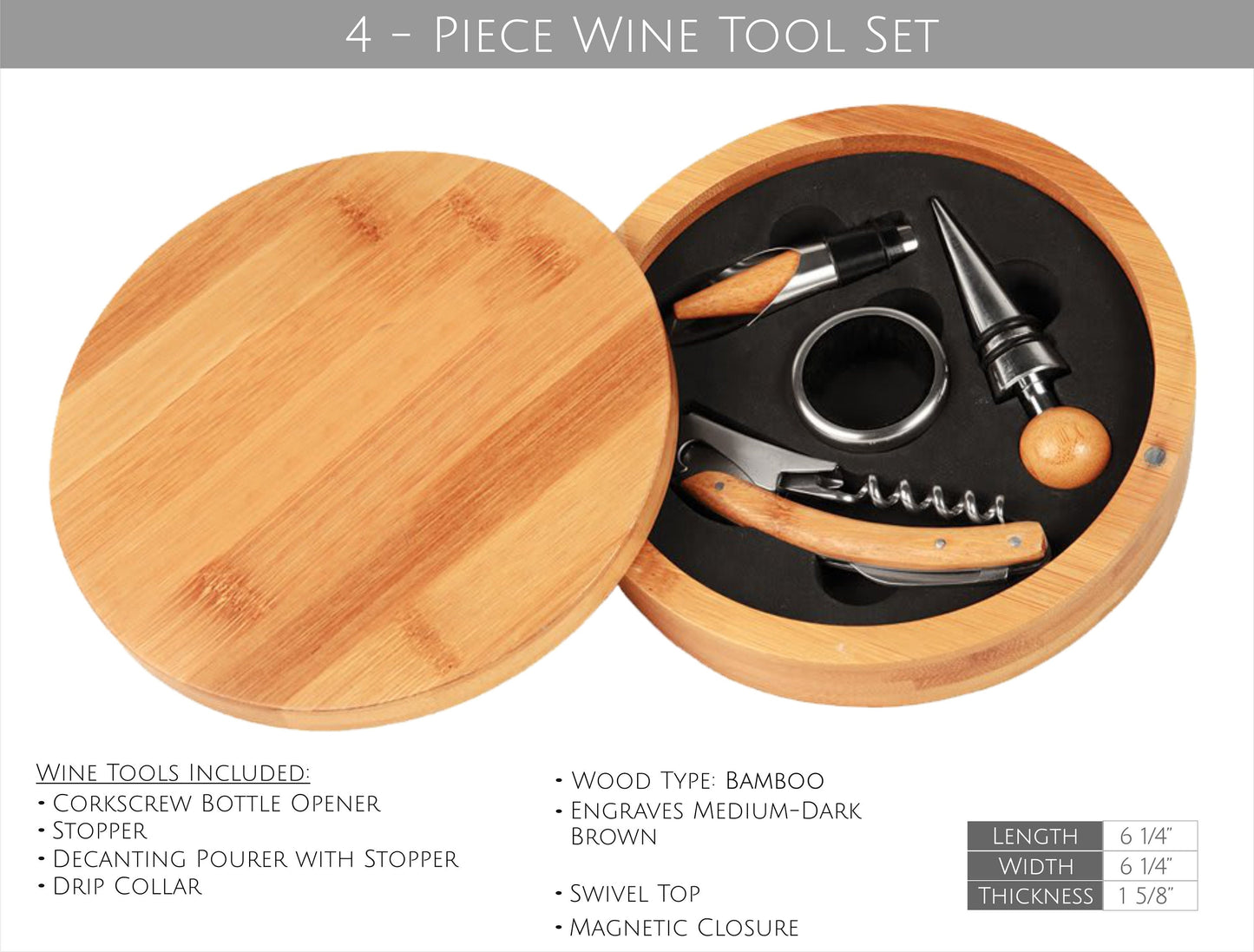 Choose Wisely Star Wars - WINE TOOL SETS: *Free Shipping* - Custom Engraved 2 and 4 Piece Wine Tool Sets - Vegan Leather and Bamboo Boxes