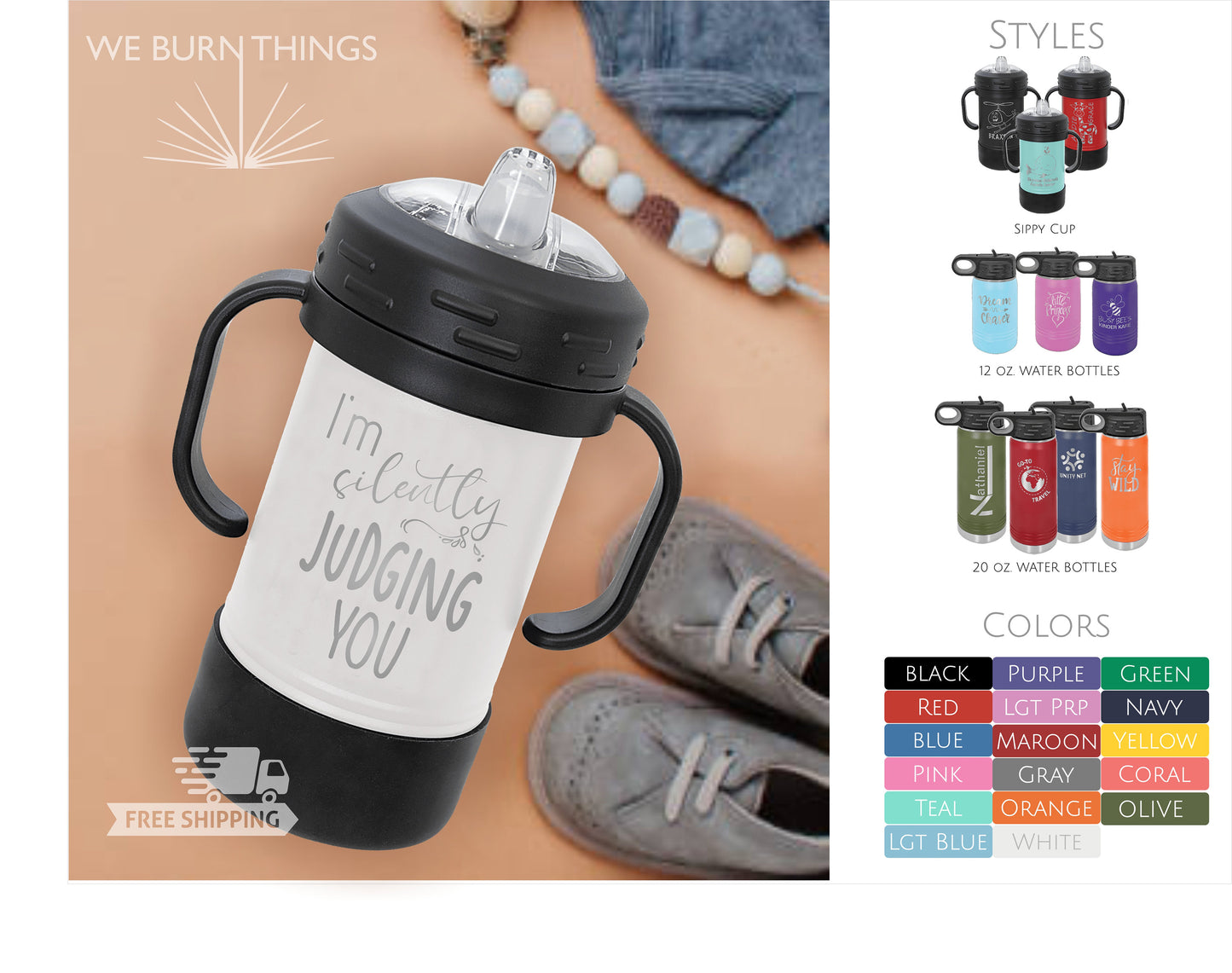 I'm Silently Judging You - BABY & KID DRINKWARE: *Free Shipping* - Cus –  WeBurnThings