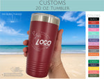 Custom Engraved 20 oz. Tumbler - FREE SHIPPING - Company and Event Logos on Stainless Steel Double Wall Insulated Polar Camel Drinkware
