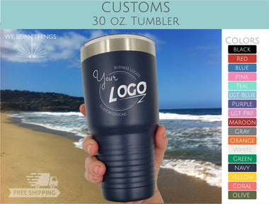 Custom Engraved 30 oz. Tumbler - FREE SHIPPING - Company and Event Logos on Stainless Steel Double Wall Insulated Polar Camel Drinkware